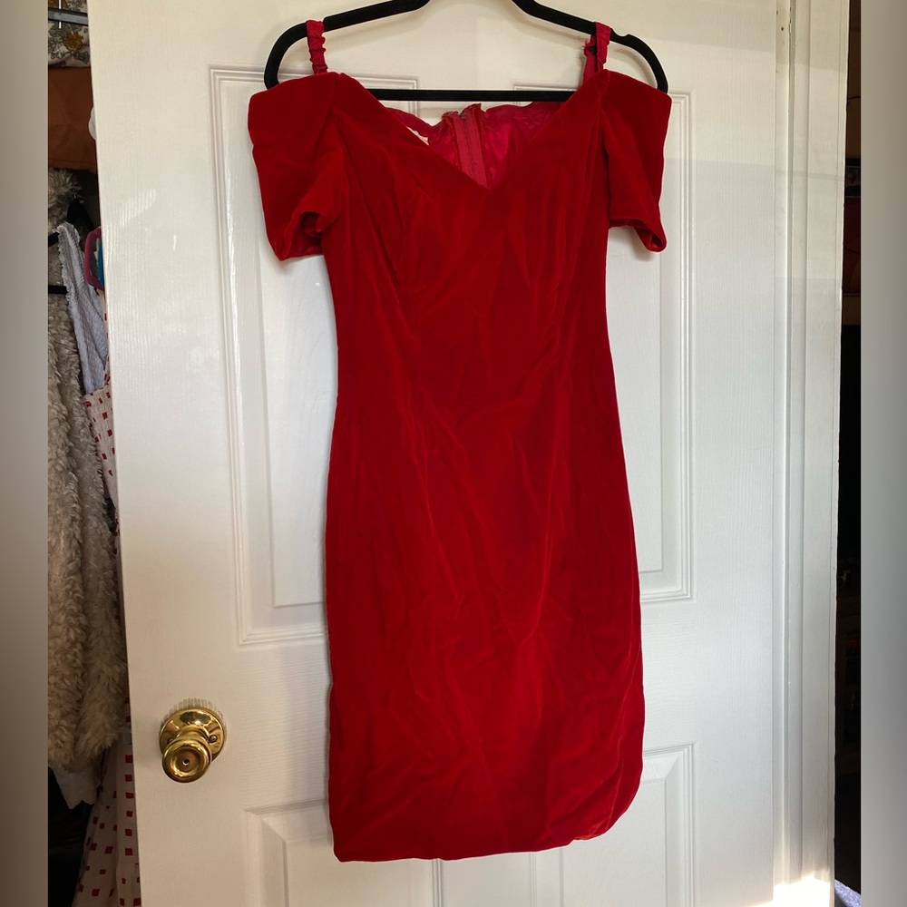 Red Velvet Dress Retro